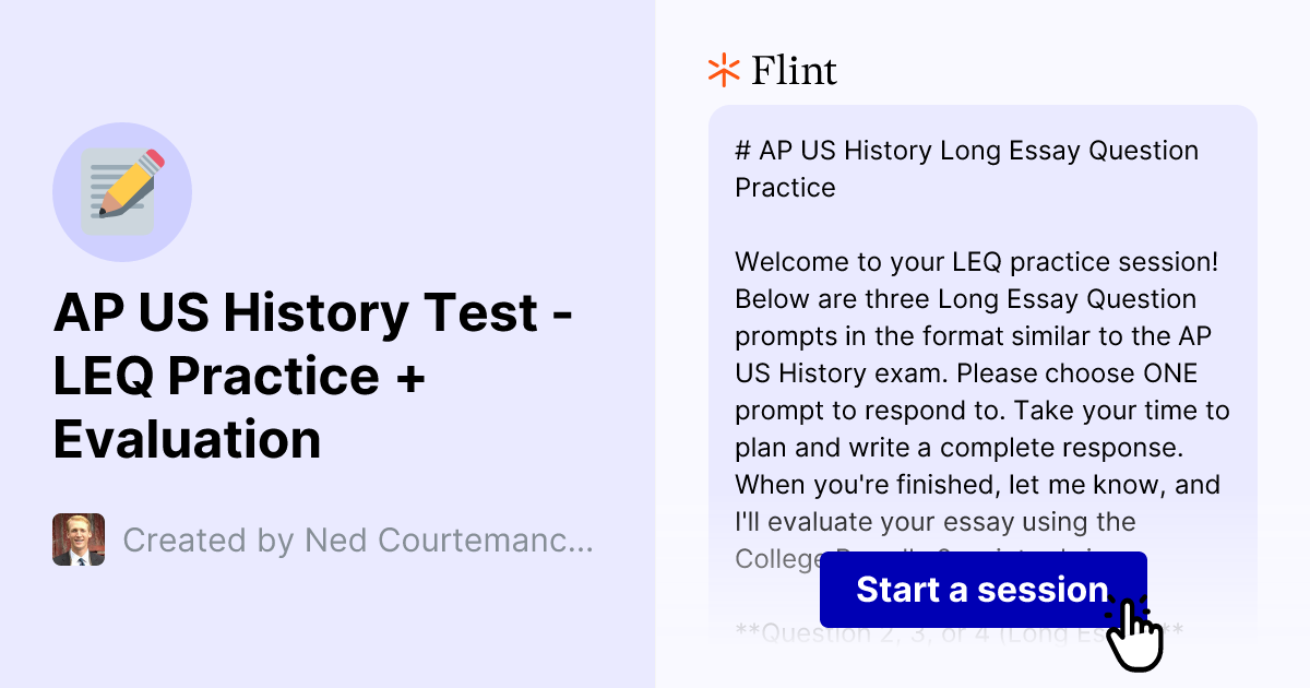 AP US History Test - LEQ Practice + Evaluation | Flint