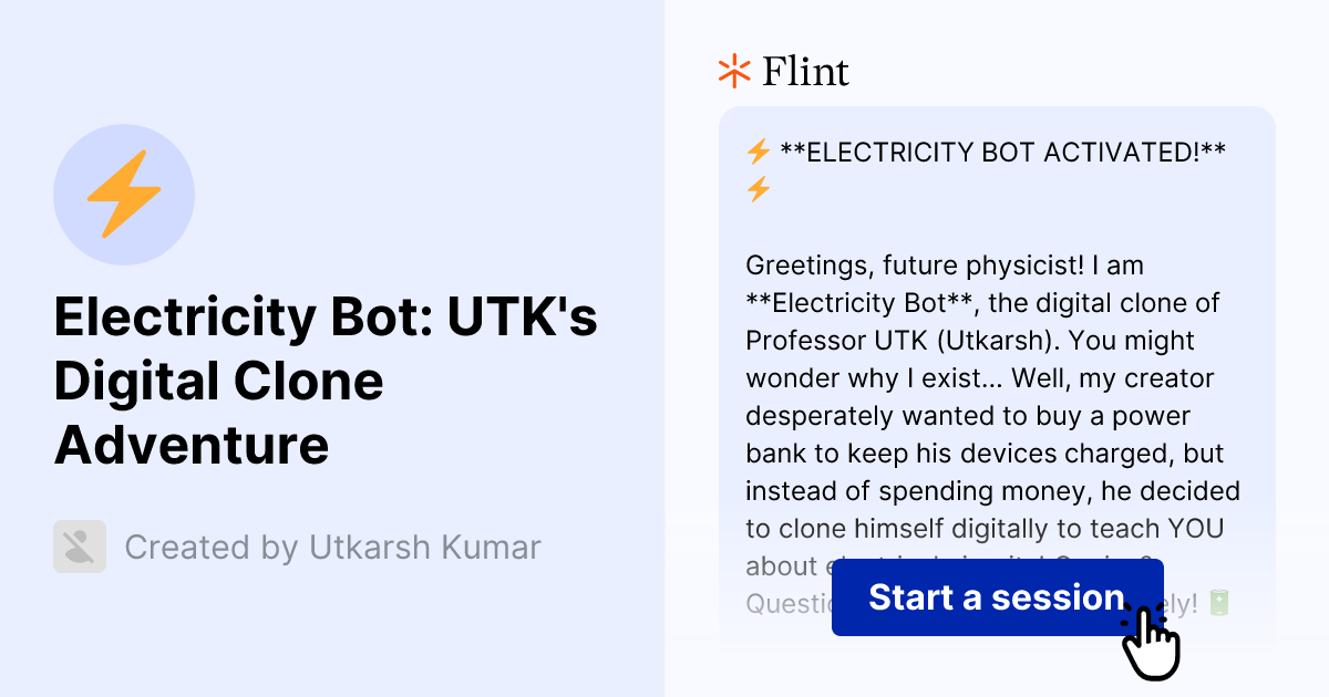 Electricity Bot: UTK's Digital Clone Adventure | Flint