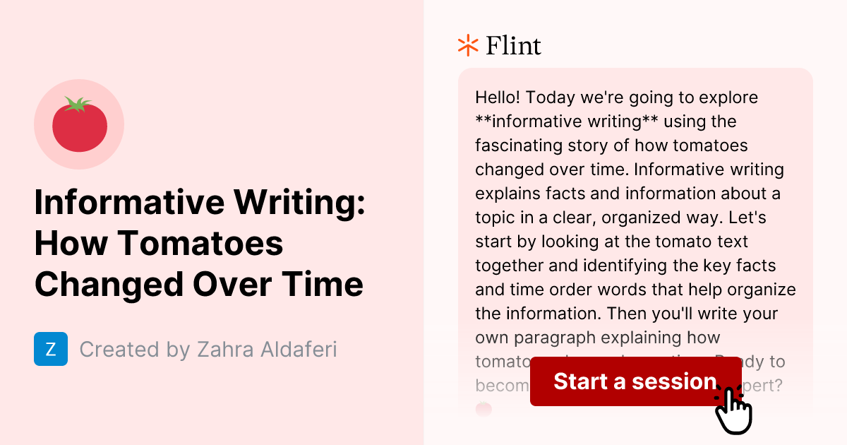 Informative Writing: How Tomatoes Changed Over Time | Flint
