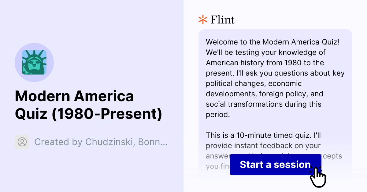 Modern America Quiz (1980-Present) | Flint