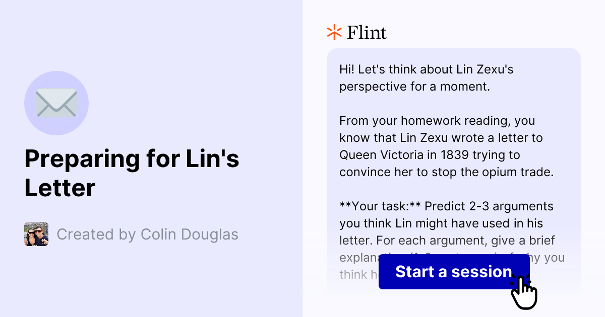 Preparing for Lin's Letter | Flint