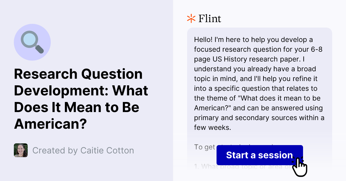 Research Question Development What Does It Mean To Be American Flint Thumbnail