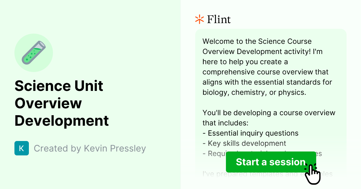 Science Unit Overview Development | Flint