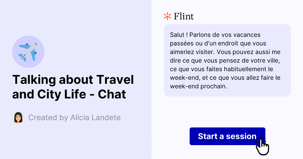Talking about Travel and City Life - Chat | Flint