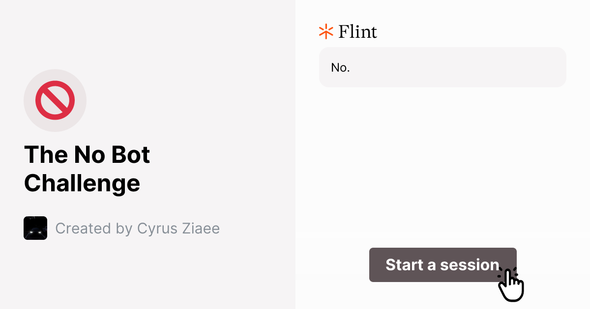 The No Bot Challenge | Flint
