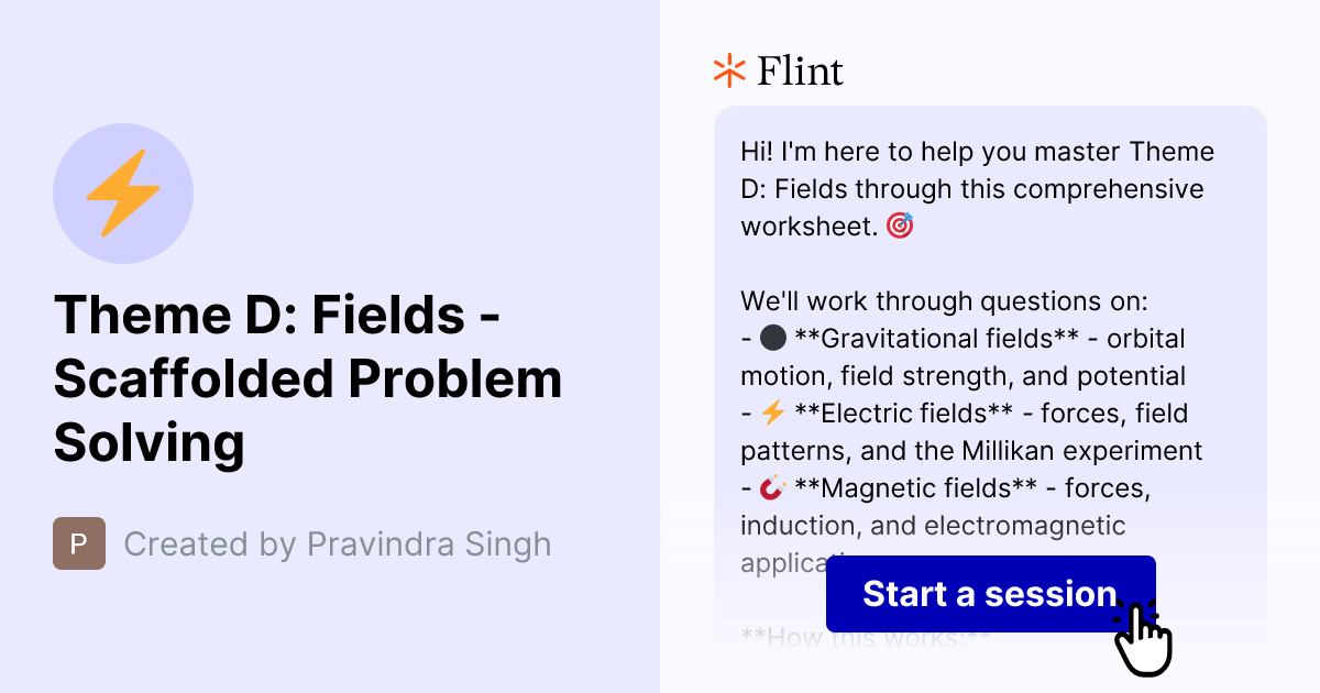 Theme D: Fields - Scaffolded Problem Solving | Flint