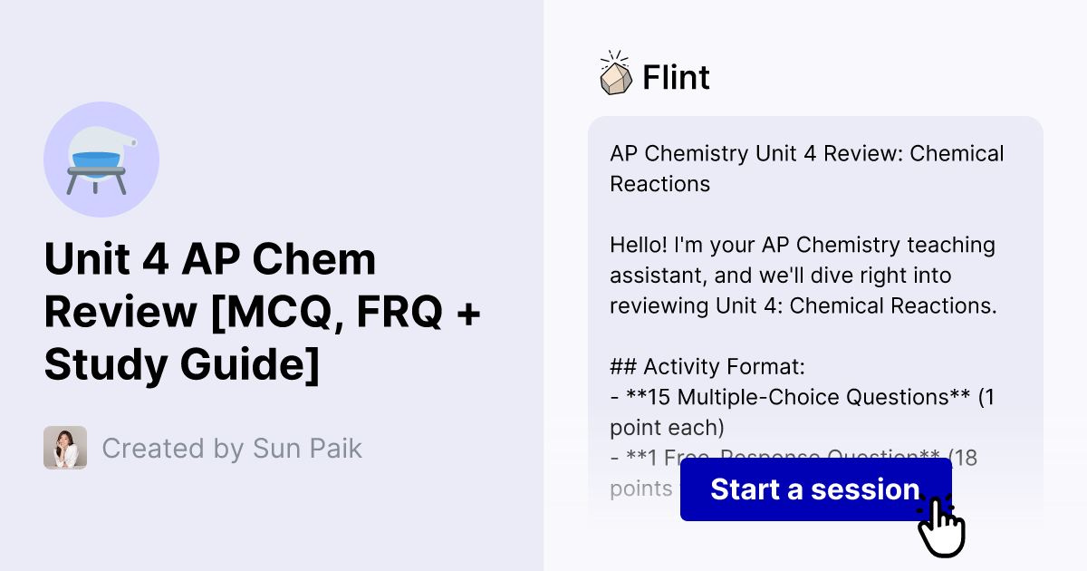 Unit 4 AP Chem Review [MCQ, FRQ + Study Guide] | Flint